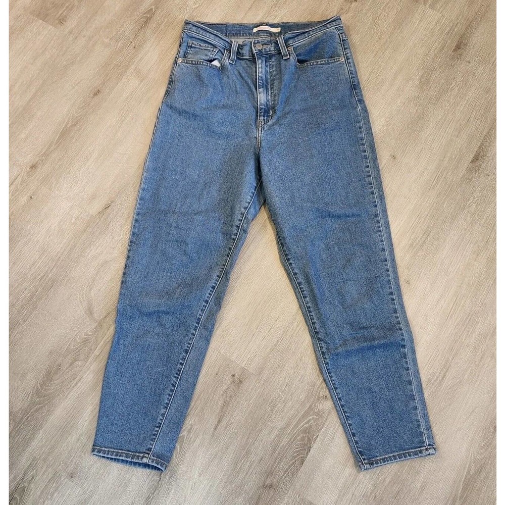 Levi's High Waisted Taper Ankle Jeans Blue Stretch Medium Wash Women's Size 29
